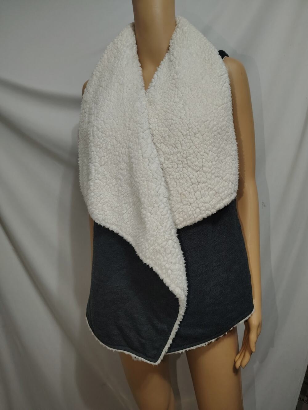 Mossimo Supply Co Vest Soft Sherpa Lined Western Blue Cream Womens Size Large